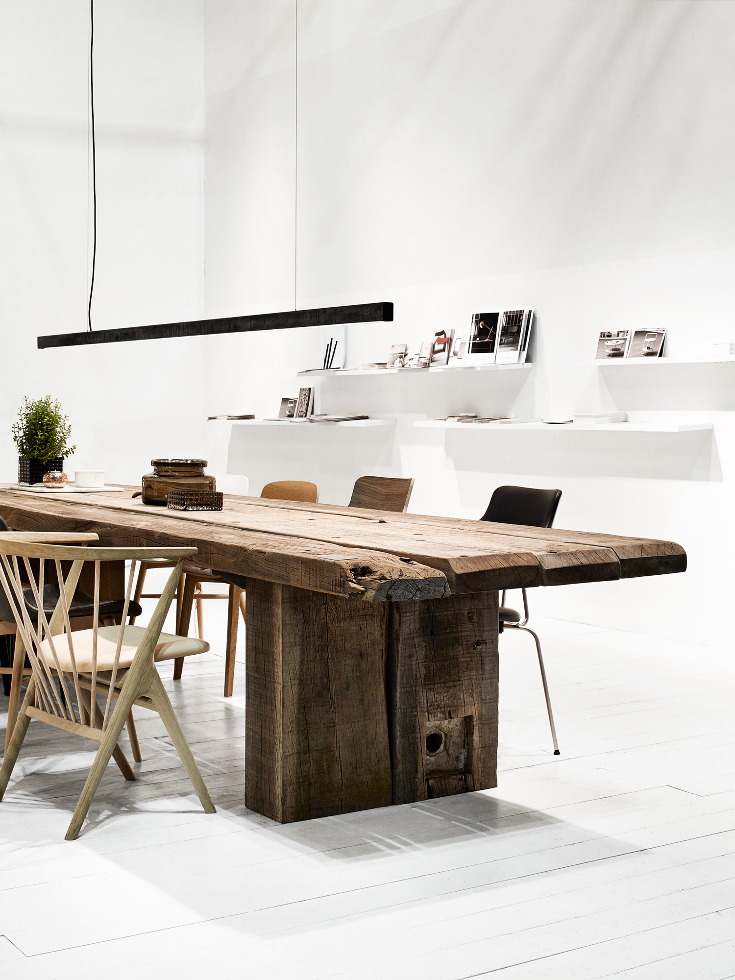 Exclusive and unique plank table made from reclaimed hardwood
